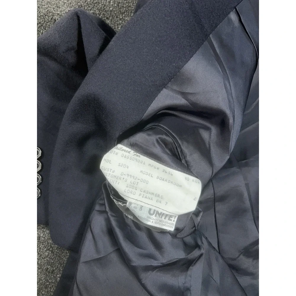 Hickey Freeman Blazer Jacket Men's 40R Blue Loro Piana 100% Cashmere Modern
